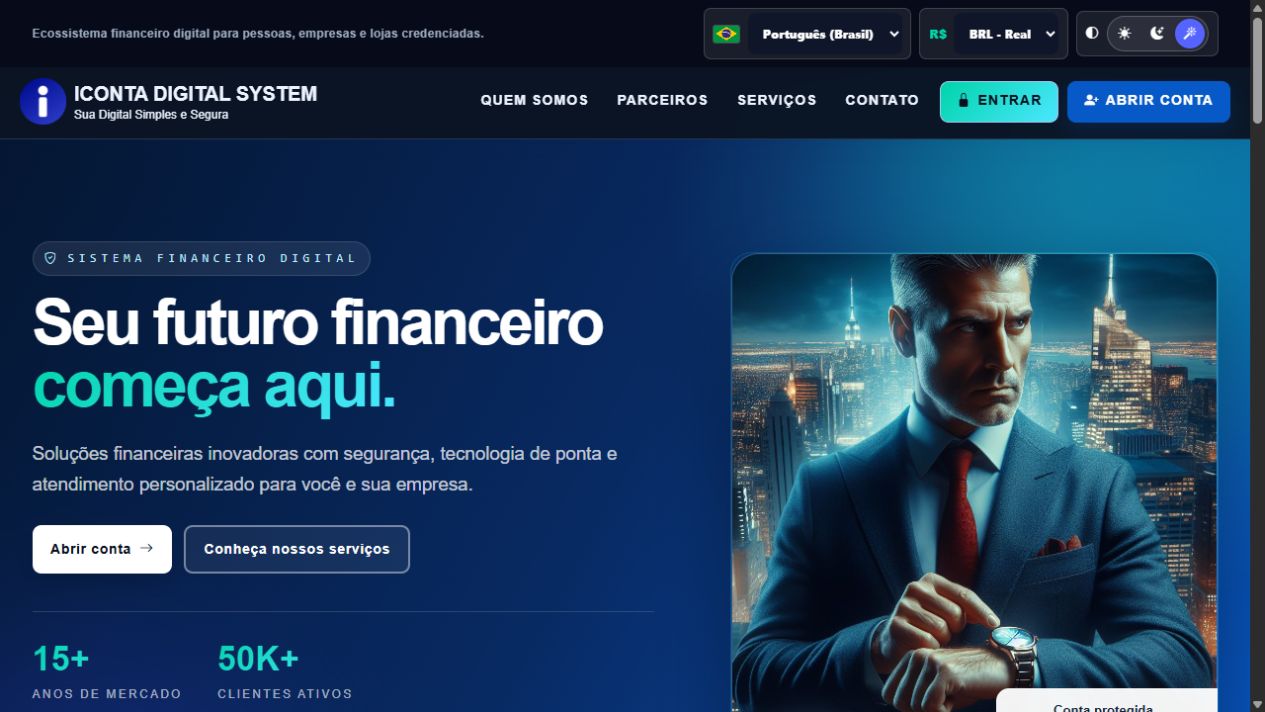 Página inicial do projeto iConta